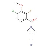 Chemical structure of 1-(4-chloro-2-fluoro-3-methoxybenzoyl)azetidine-3-carbonitrile - CSSB06496618486