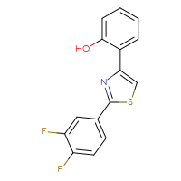 Chemical structure of 2-[2-(3,4-difluorophenyl)-1,3-thiazol-4-yl]phenol - CSSB00161153289