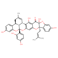 Chemical structure of (1S,6S,14R,20R,28S,32R)-20-(2,4-dihydroxyphenyl)-3,6,10,24-tetrahydroxy-30-methyl-14-(3-methylbut-2-en-1-yl)-7,15,19,21-tetraoxaoctacyclo[18.11.1.0²,¹⁸.0⁴,¹⁶.0⁶,¹⁴.0⁸,¹³.0²²,²⁷.0²⁸,³²]dotriaconta-2(18),3,8,10,12,16,22,24,26,30-decaen-5-one - CSSB20620665712