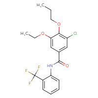 Chemical structure of 3-chloro-5-ethoxy-4-propoxy-N-[2-(trifluoromethyl)phenyl]benzamide - CSSB00047024011
