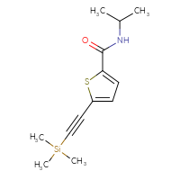 Chemical structure of N-(propan-2-yl)-5-[2-(trimethylsilyl)ethynyl]thiophene-2-carboxamide - CSSB06593195421