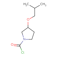 Chemical structure of 3-(2-methylpropoxy)pyrrolidine-1-carbonyl chloride - CSSB00154287095