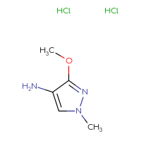 Chemical structure of 3-methoxy-1-methyl-1H-pyrazol-4-amine dihydrochloride - CSSB00134615558