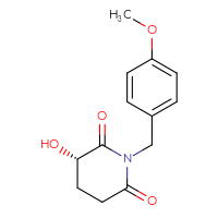 Chemical structure of (3S)-3-hydroxy-1-[(4-methoxyphenyl)methyl]piperidine-2,6-dione - CSSB06726392727