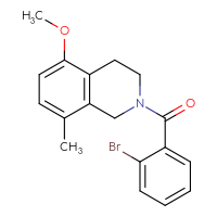Chemical structure of 2-(2-bromobenzoyl)-5-methoxy-8-methyl-1,2,3,4-tetrahydroisoquinoline - CSSB15584398052