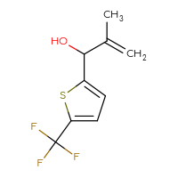 Chemical structure of 2-methyl-1-[5-(trifluoromethyl)thiophen-2-yl]prop-2-en-1-ol - CSSB02517554449