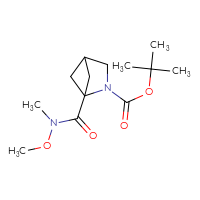 Chemical structure of tert-butyl 1-[methoxy(methyl)carbamoyl]-2-azabicyclo[2.1.1]hexane-2-carboxylate - CSSB00114117948