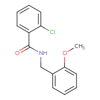 Chemical structure of 2-chloro-N-[(2-methoxyphenyl)methyl]benzamide - CSSB00028321718