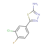 Chemical structure of 5-(3-chloro-4-fluorophenyl)-1,3,4-thiadiazol-2-amine - CSSB00000721762