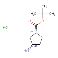 Chemical structure of rac-tert-butyl (1R,3S)-3-aminocyclopentane-1-carboxylate hydrochloride - CSSB00025774228