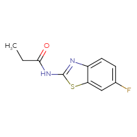 Chemical structure of N-(6-fluoro-1,3-benzothiazol-2-yl)propanamide - CSSB00000001691