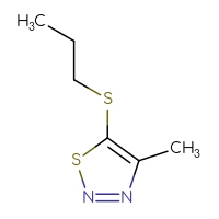 Chemical structure of 4-methyl-5-(propylsulfanyl)-1,2,3-thiadiazole - CSSB00000075374