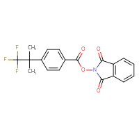 Chemical structure of 1,3-dioxo-2,3-dihydro-1H-isoindol-2-yl 4-(1,1,1-trifluoro-2-methylpropan-2-yl)benzoate - CSSB20269946750