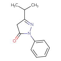 Chemical structure of 1-phenyl-3-(propan-2-yl)-4,5-dihydro-1H-pyrazol-5-one - CSSB00000175135