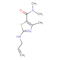 Chemical structure of N,N,4-trimethyl-2-[(prop-2-en-1-yl)amino]-1,3-thiazole-5-carboxamide - CSSB00020215728