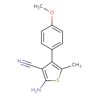 Chemical structure of 2-amino-4-(4-methoxyphenyl)-5-methylthiophene-3-carbonitrile - CSSB00015186728