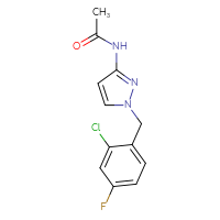 Chemical structure of N-{1-[(2-chloro-4-fluorophenyl)methyl]-1H-pyrazol-3-yl}acetamide - CSSB21253043148
