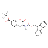 Chemical structure of (2S)-3-{4-[(tert-butoxy)carbonyl]phenyl}-2-({[(9H-fluoren-9-yl)methoxy]carbonyl}(methyl)amino)propanoic acid - CSSB06645076252