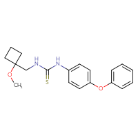 Chemical structure of 3-[(1-methoxycyclobutyl)methyl]-1-(4-phenoxyphenyl)thiourea - CSSB00297277829