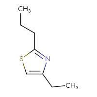 Chemical structure of 4-ethyl-2-propyl-1,3-thiazole - CSSB00012004355