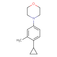 Chemical structure of 4-(4-cyclopropyl-3-methylphenyl)morpholine - CSSB02284460273