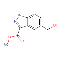 Chemical structure of methyl 5-(hydroxymethyl)-1H-indazole-3-carboxylate - CSSB03555034641