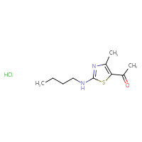Chemical structure of 1-[2-(butylamino)-4-methyl-1,3-thiazol-5-yl]ethan-1-one hydrochloride - CSSB00025717674