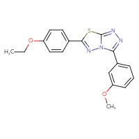 Chemical structure of 6-(4-ethoxyphenyl)-3-(3-methoxyphenyl)-[1,2,4]triazolo[3,4-b][1,3,4]thiadiazole - CSSB00121597183
