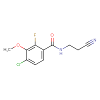 Chemical structure of 4-chloro-N-(2-cyanoethyl)-2-fluoro-3-methoxybenzamide - CSSB06488899661