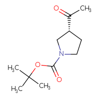 Chemical structure of tert-butyl (3R)-3-acetylpyrrolidine-1-carboxylate - CSSB00015398021