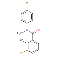 Chemical structure of 2-bromo-3-fluoro-N-(4-fluorophenyl)-N-methylbenzamide - CSSB00004044016