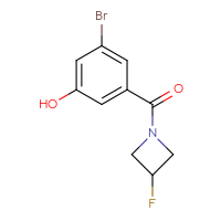 Chemical structure of 3-bromo-5-(3-fluoroazetidine-1-carbonyl)phenol - CSSB00063395917