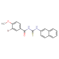 Chemical structure of 3-(3-bromo-4-methoxybenzoyl)-1-(naphthalen-2-yl)thiourea - CSSB00121706371