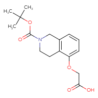 Chemical structure of 2-({2-[(tert-butoxy)carbonyl]-1,2,3,4-tetrahydroisoquinolin-5-yl}oxy)acetic acid - CSSB21432555187