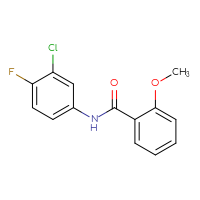 Chemical structure of N-(3-chloro-4-fluorophenyl)-2-methoxybenzamide - CSSB00028011713