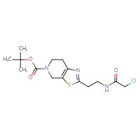 Chemical structure of tert-butyl 2-[2-(2-chloroacetamido)ethyl]-4H,5H,6H,7H-[1,3]thiazolo[5,4-c]pyridine-5-carboxylate - CSSB21332098076