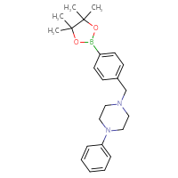 Chemical structure of 1-phenyl-4-{[4-(4,4,5,5-tetramethyl-1,3,2-dioxaborolan-2-yl)phenyl]methyl}piperazine - CSSB00020613841
