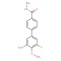 Chemical structure of 3'-amino-5'-fluoro-4'-methoxy-N-methyl-[1,1'-biphenyl]-4-carboxamide - CSSB06583107338