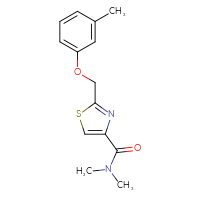 Chemical structure of N,N-dimethyl-2-[(3-methylphenoxy)methyl]-1,3-thiazole-4-carboxamide - CSSB06955270053