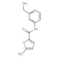 Chemical structure of N-(3-ethylphenyl)-5-methylfuran-2-carboxamide - CSSB00027974627