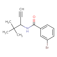 Chemical structure of 3-bromo-N-(4,4-dimethylpent-1-yn-3-yl)benzamide - CSSB00022853070