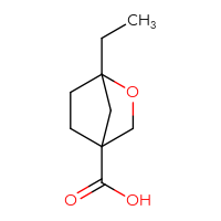 Chemical structure of 1-ethyl-2-oxabicyclo[2.2.1]heptane-4-carboxylic acid - CSSB00161115289