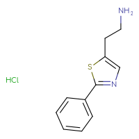 Chemical structure of 2-(2-phenyl-1,3-thiazol-5-yl)ethan-1-amine hydrochloride - CSSB00134617086