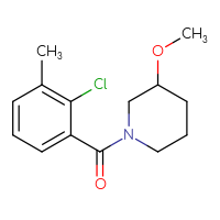 Chemical structure of 1-(2-chloro-3-methylbenzoyl)-3-methoxypiperidine - CSSB02005443082