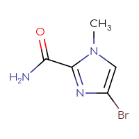 Chemical structure of 4-bromo-1-methyl-1H-imidazole-2-carboxamide - CSSB00134714274
