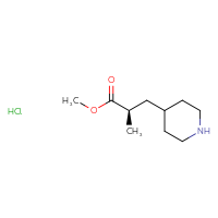 Chemical structure of methyl (2R)-2-methyl-3-(piperidin-4-yl)propanoate hydrochloride - CSSB14948178742