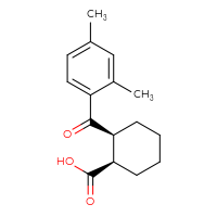 Chemical structure of (1R,2S)-2-(2,4-dimethylbenzoyl)cyclohexane-1-carboxylic acid - CSSB00025753832