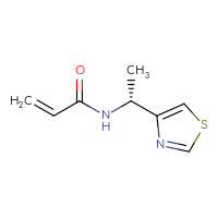 Chemical structure of N-[(1R)-1-(1,3-thiazol-4-yl)ethyl]prop-2-enamide - CSSB06684364626
