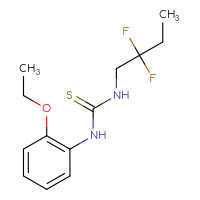 Chemical structure of 3-(2,2-difluorobutyl)-1-(2-ethoxyphenyl)thiourea - CSSB21432460299