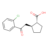 Chemical structure of (1R,2S)-2-[2-(2-chlorophenyl)-2-oxoethyl]cyclopentane-1-carboxylic acid - CSSB00025752019